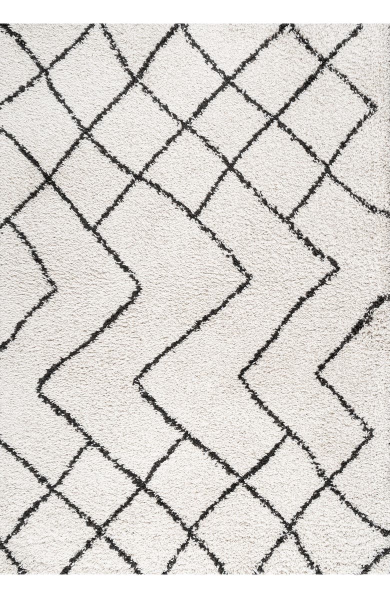 JONATHAN Y Alcudia Geometric Shag Area Rug, Main, color, Beige/Dark Gray