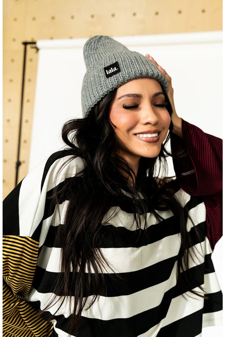 Grunge Chic Beanie, Alternate, color, GREY