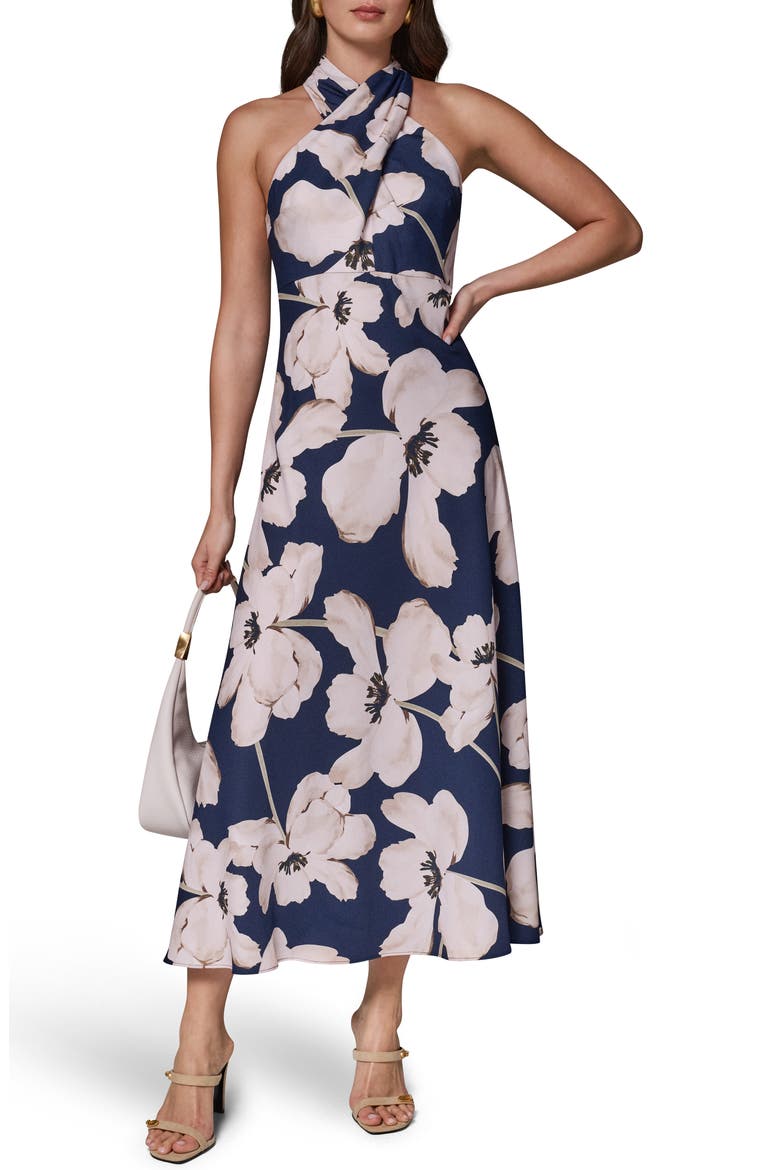 Floral Crepe Maxi Dress, Alternate, color, NIGHT SKY