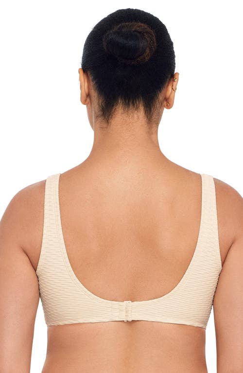 S3 Novelty Texture Wrap Bralette Swim Top In Pearl