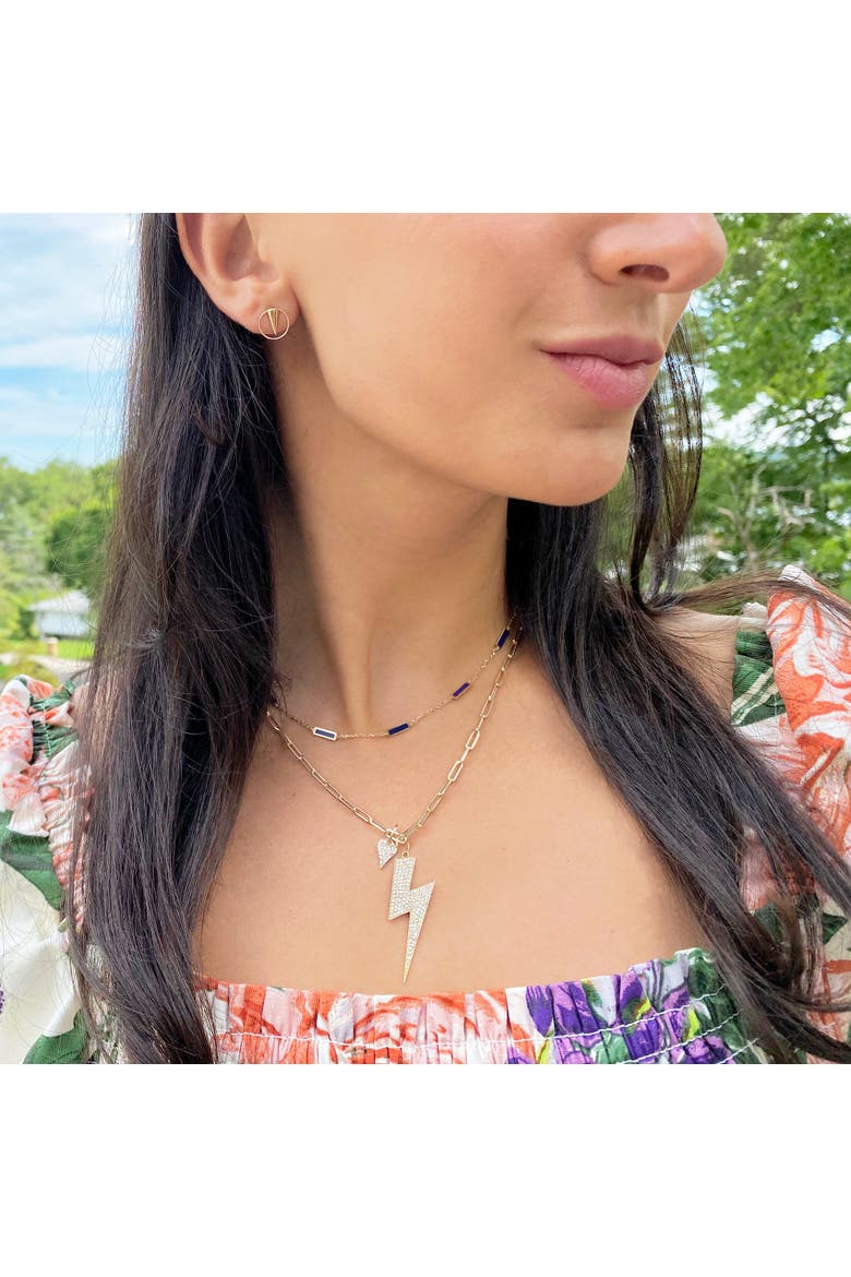 Lapis Bar Chain Necklace, Alternate, color, Blue