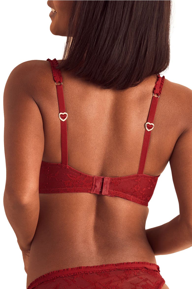 Lovisa Unlined Balconette Bra, Alternate, color, Dark red