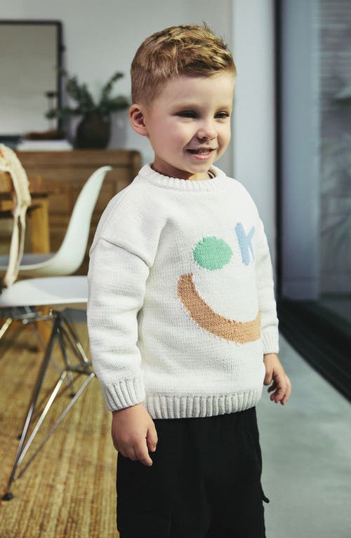 Next Kids' Ok Smile Crewneck Sweater In Neutral