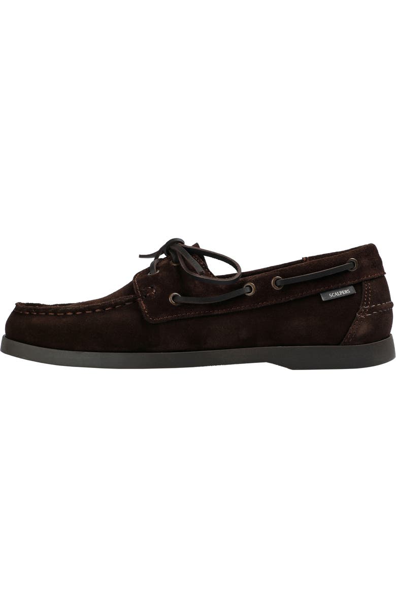 Scalpers Curiel Boat Shoes, Main, color, Darkbrown