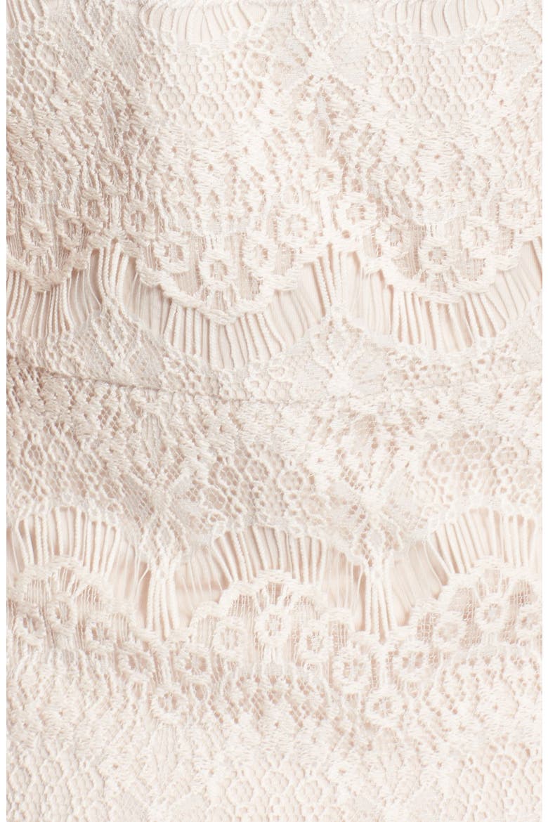 Lace High/Low Sheath Dress, Alternate, color, SAND