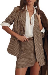Lipsy Check Double Breasted Blazer
