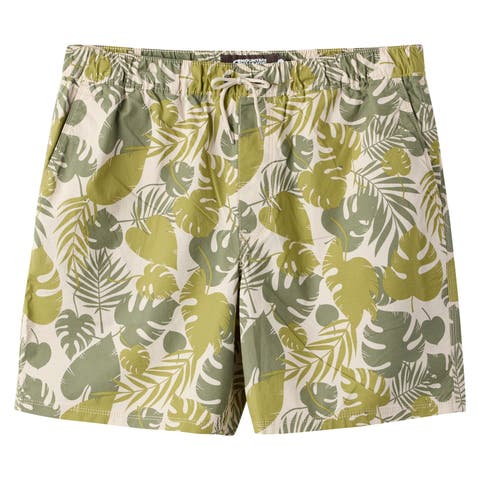 Stretch Printed Poplin Deck Short