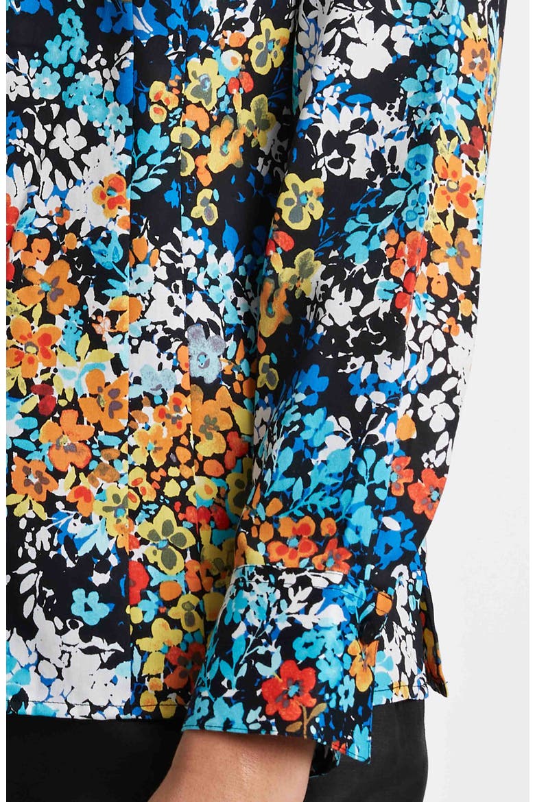 Katie Floral Print Cotton Button-Up Shirt, Alternate, color, BLUE MULTI