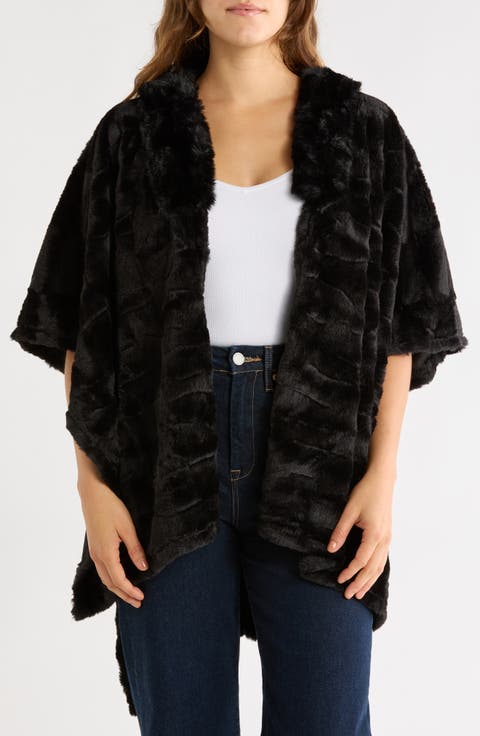 Faux Fur Poncho