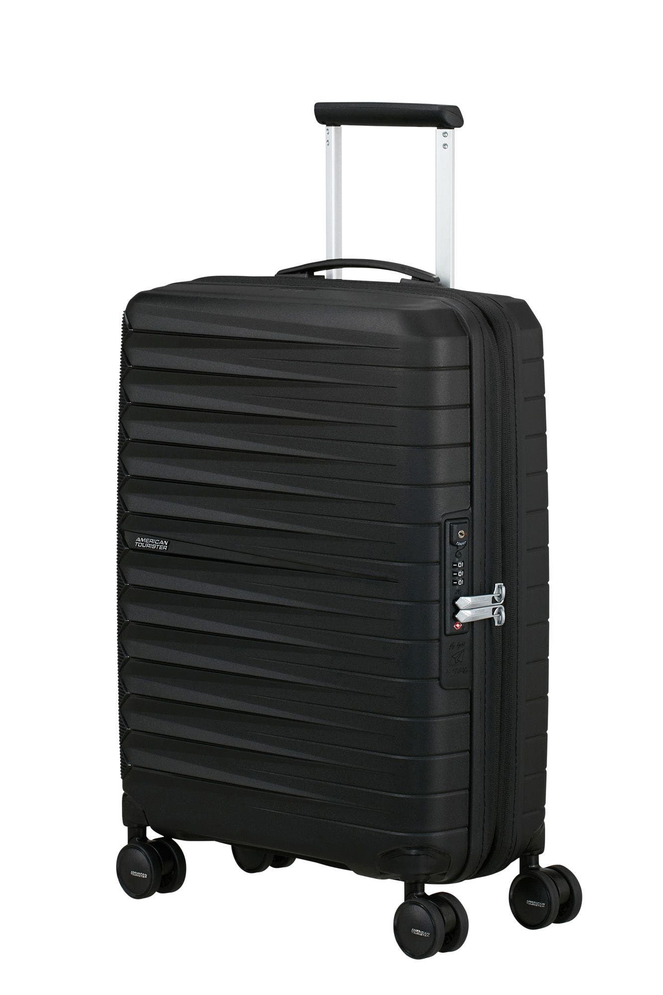 AMERICAN TOURISTER Fastfoward Expandable Hardside 22" Carry On Spinner, Main, color, Flash Black