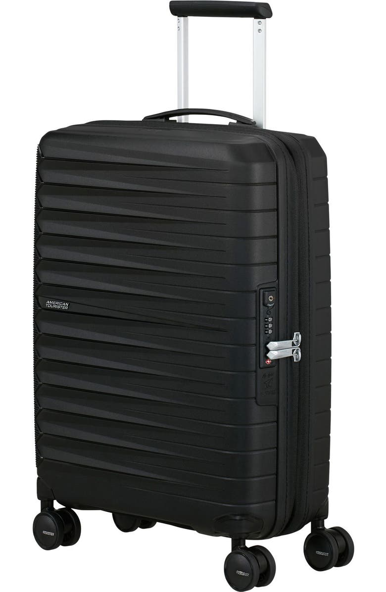 AMERICAN TOURISTER Fastfoward Expandable Hardside 22" Carry On Spinner, Main, color, Flash Black