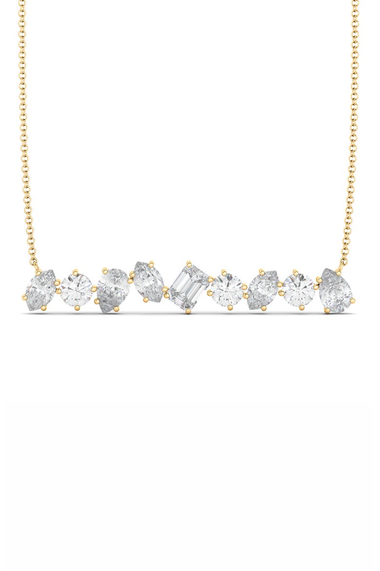 Mixed Lab Created Diamond Bar Pendant Necklace, Alternate, color, 18K YG