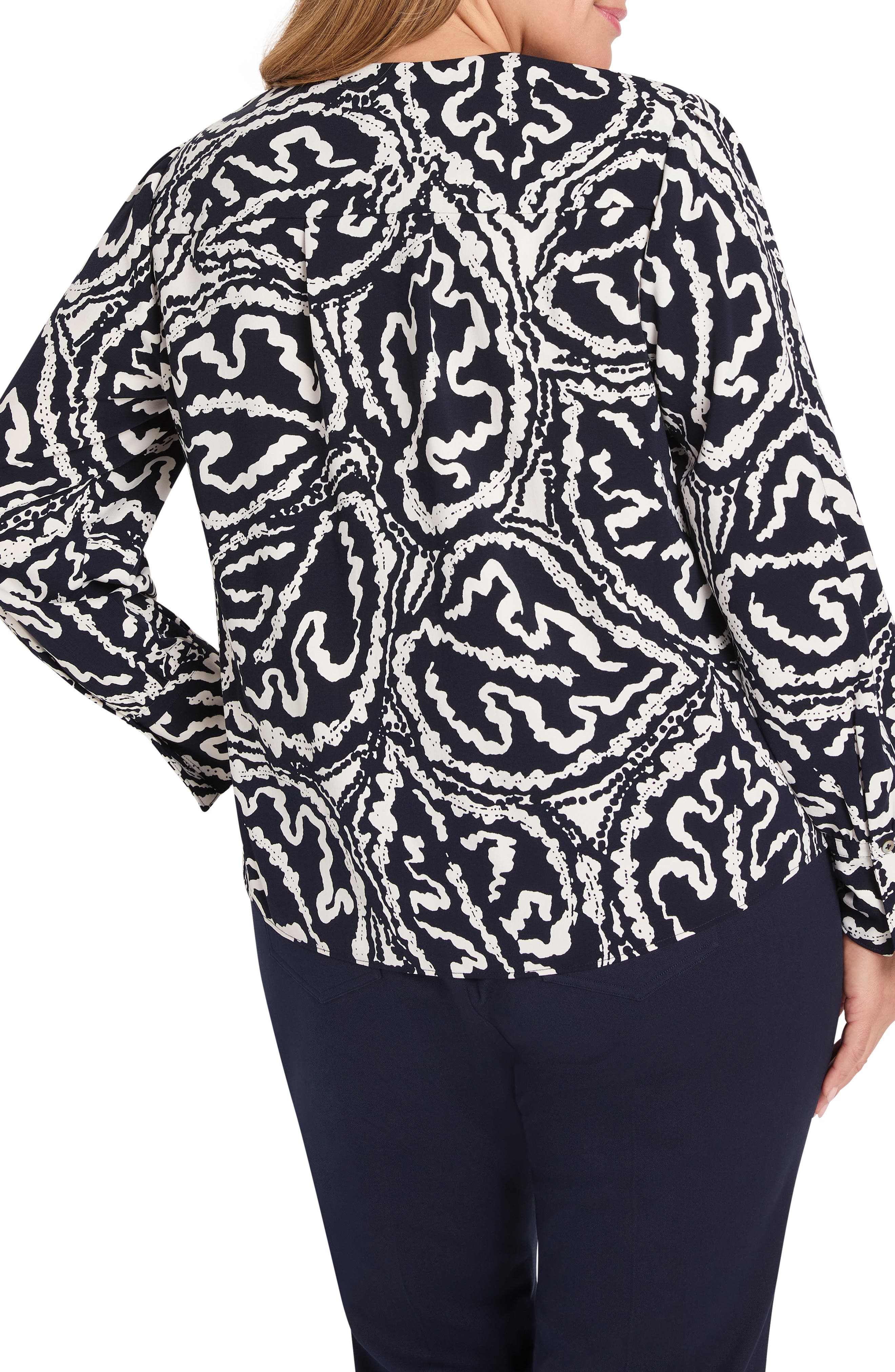 Leaf Print Crepe Top - image 2
