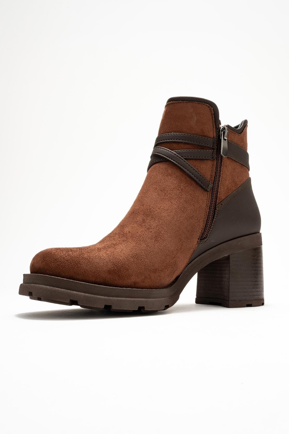 Prologue Shoes Wern Block Heel Ankle Boot, Alternate, color, Brown Suede