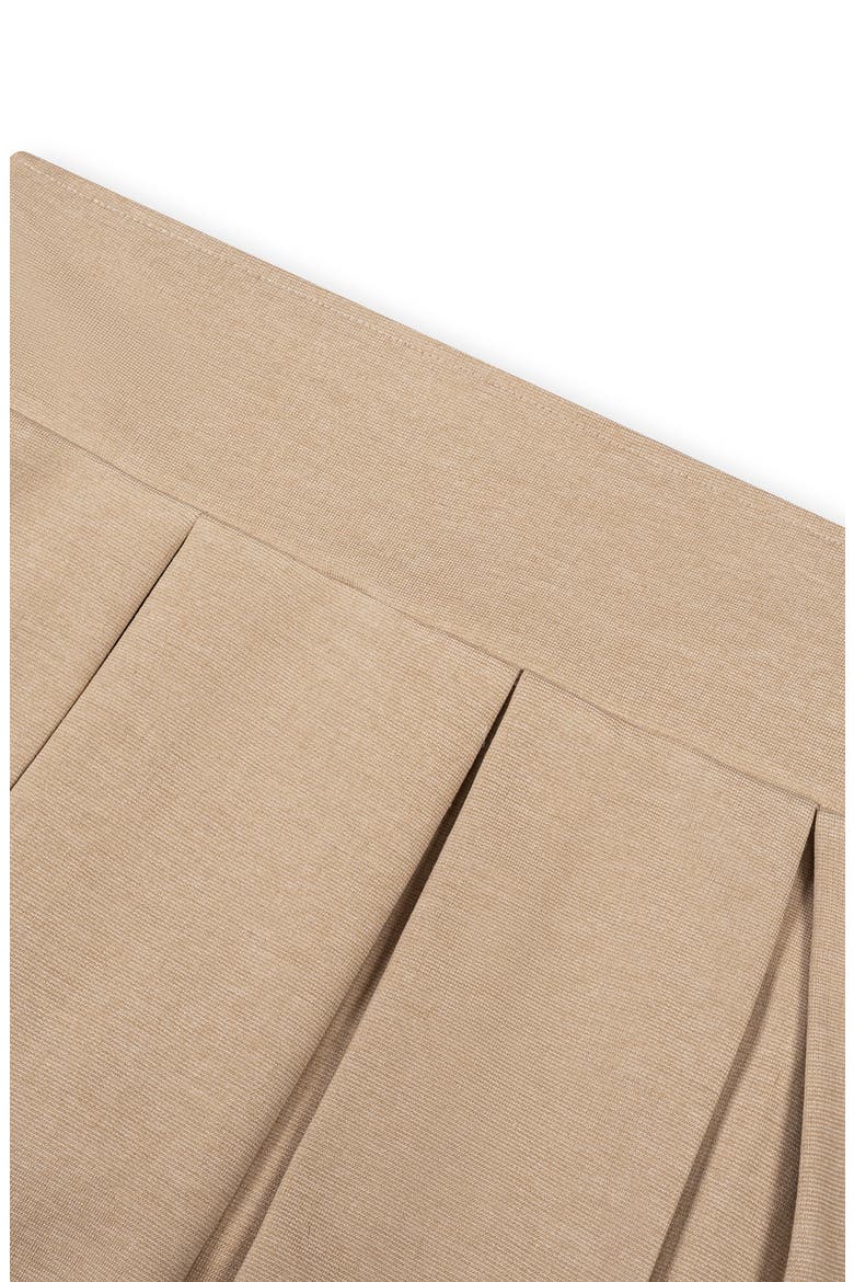Kids' Ponte Pleated Uniform Skort, Alternate, color, Camel Heather