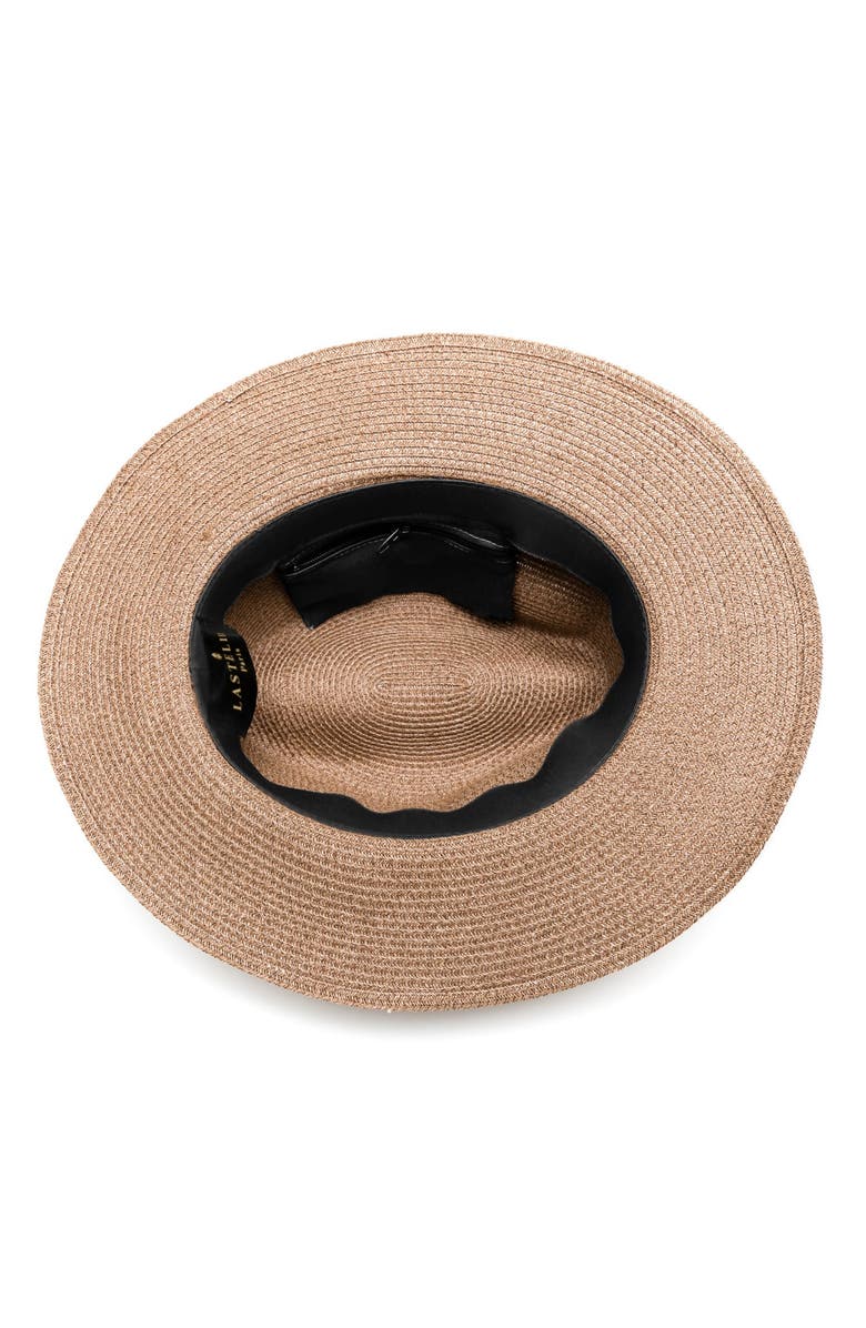 Lastelier Portofino silver trimmed straw hat, Alternate, color, Silver