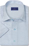 David Donahue Floral Print Lyocell Short Sleeve Shirt