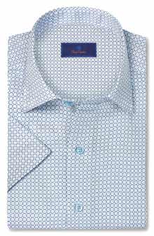 David Donahue Floral Print Lyocell Short Sleeve Shirt