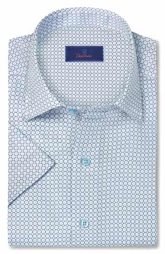 David Donahue Floral Print Lyocell Short Sleeve Shirt