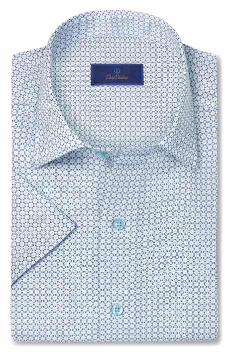 David Donahue Floral Print Lyocell Short Sleeve Shirt