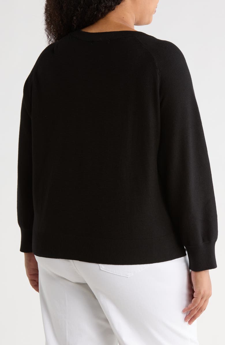 Adrianna Papell Dolman Lace-Up Sweater, Alternate, color, Black