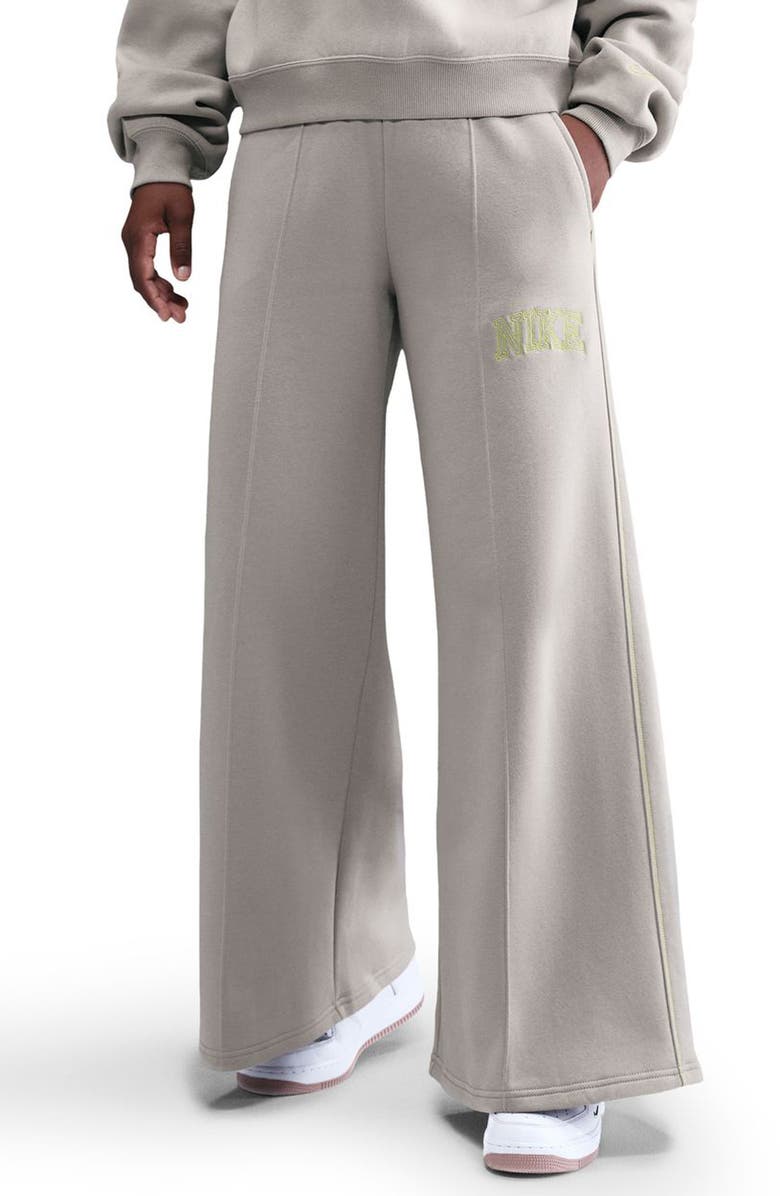 Nike Sportswear Phoenix High Waist Flare Leg Sweatpants, Main, color, Grey