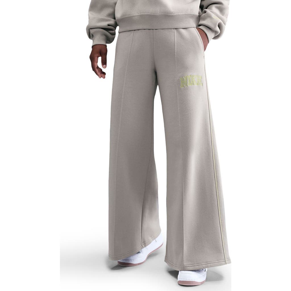 Nike Sportswear Phoenix High Waist Flare Leg Sweatpants In Gray