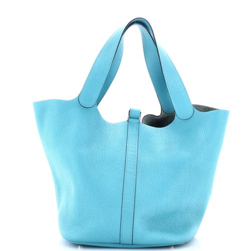 Pre-owned Hermes Hermes Picotin Lock Bag Clemence Gm In Blue