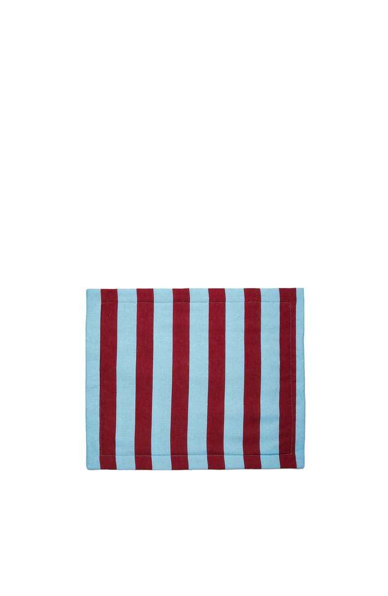 La DoubleJ Placemats Set Of 2 (35X45) Riga Bordeaux - Azzurro, Main, color, Riga Bordeaux - Azzurro