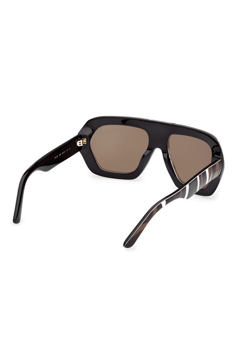 58mm Square Sunglasses, Alternate, color, BLACK / MARMO KAKHI / OLIVE