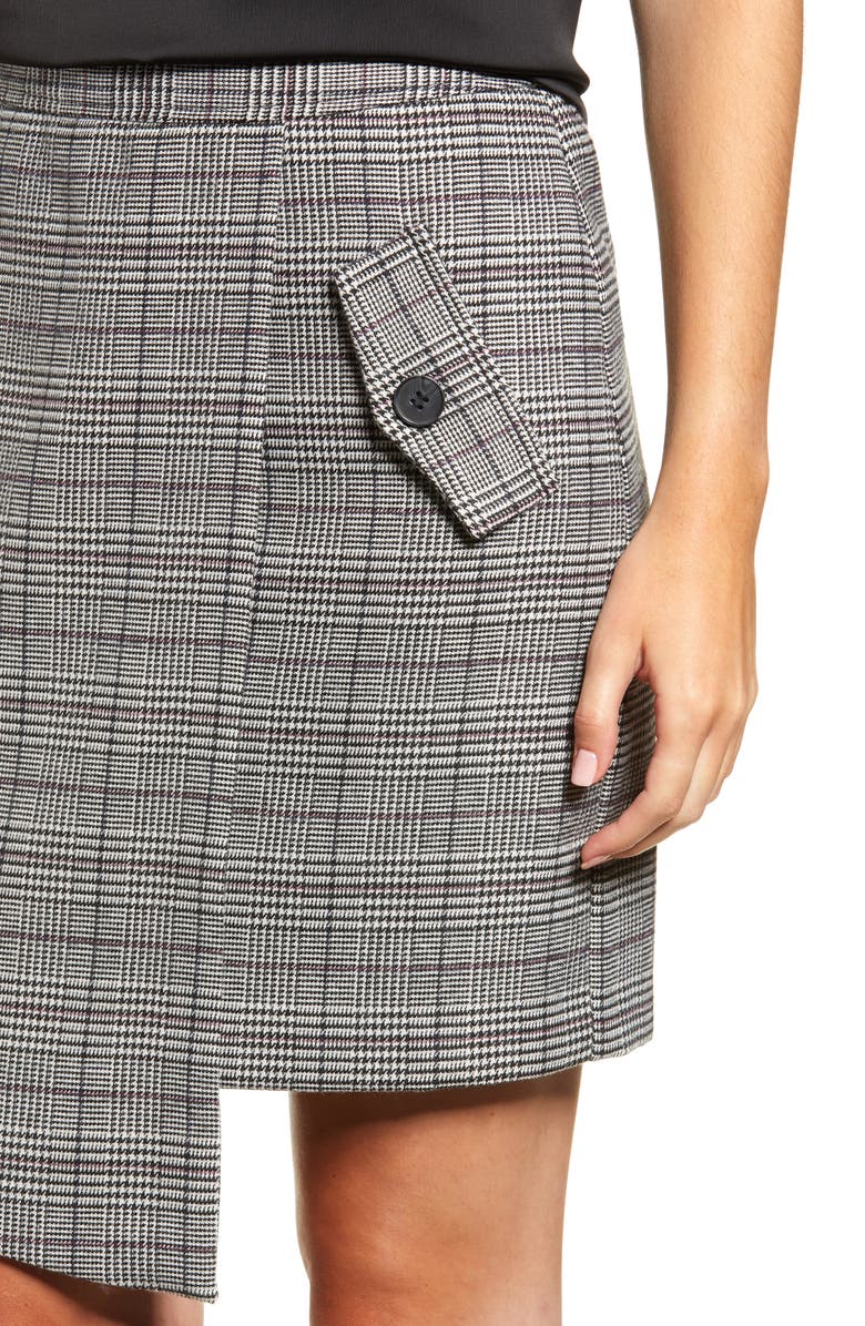 CHRISELLE LIM COLLECTION Chriselle Lim Bianca Houndstooth Button Front Skirt, Alternate, color, 
