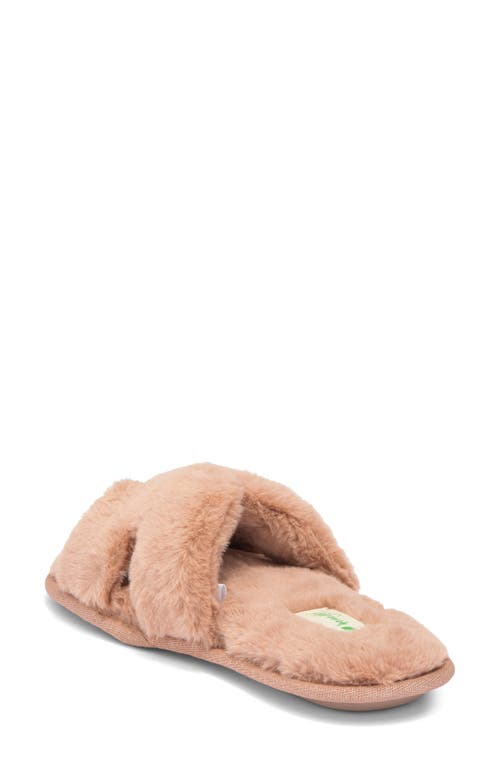 Honeydew H Band Plush Faux Fur Slipper In Pink