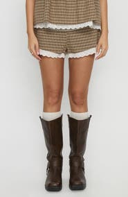Princess Polly Chandelier Check Print Shorts