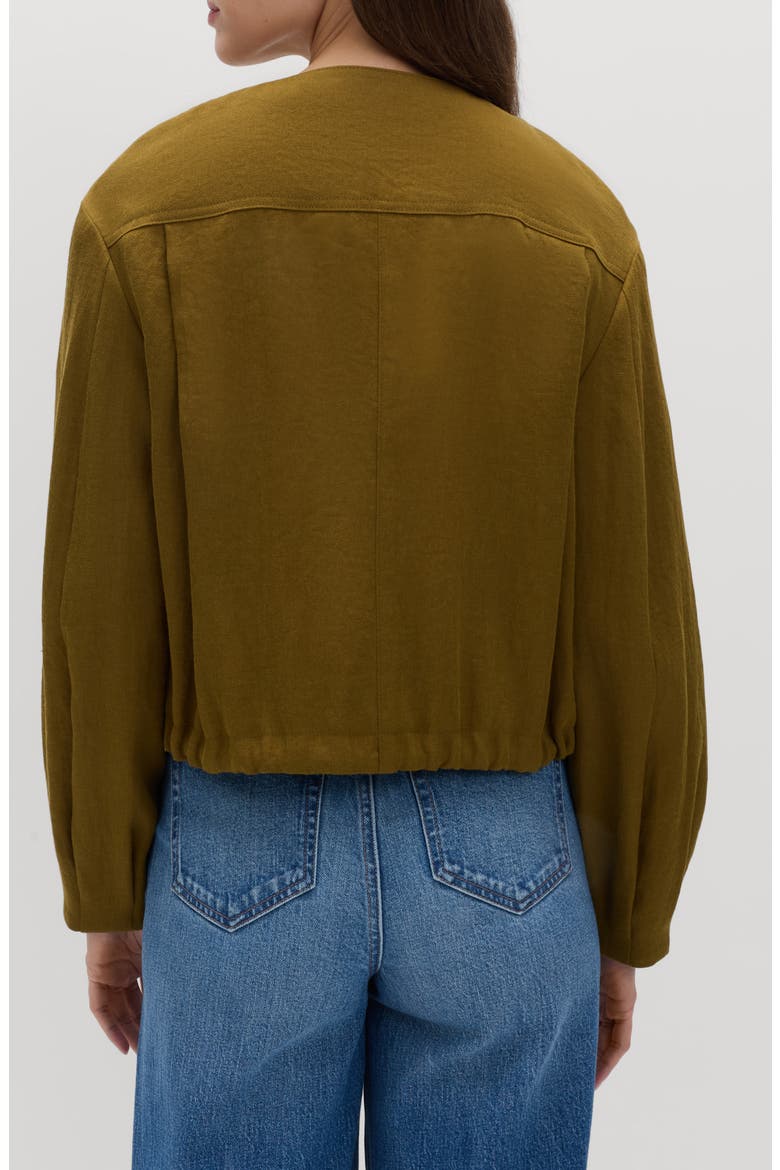 Collarless Jacket, Alternate, color, MOSSY BROWN