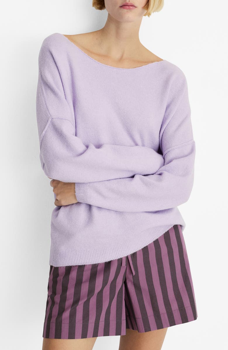 MANGO Boat Neck Sweater, Main, color, Lavender