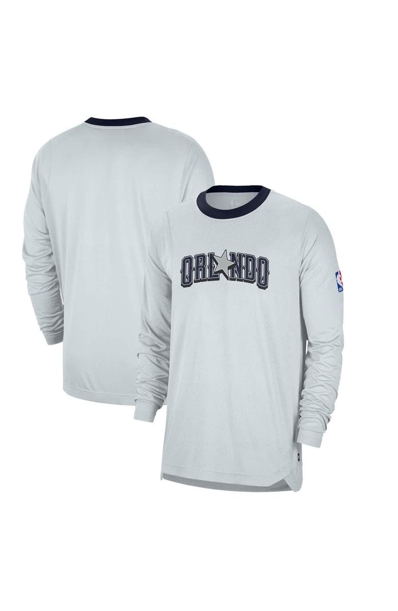 Nike Men's Nike Silver Orlando Magic 2024/25 City Edition Authentic Pregame Performance Long Sleeve Shooting T-Shirt, Main, color, 