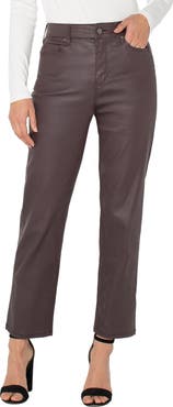 Liverpool Los Angeles Kennedy Coated High Waist Straight Leg Pants