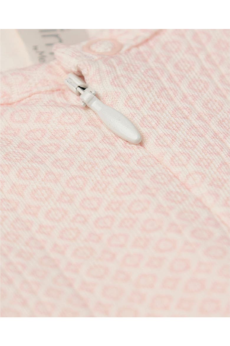 Baby Knit Zippered Footie with All-Over Abstract Pattern, Alternate, color, Barely Pink