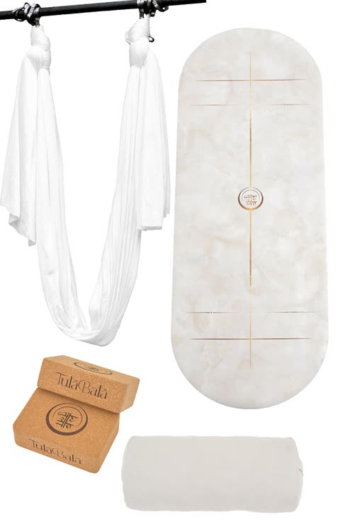Align & Fly Classic Curved Yoga Mat set - Coconut PU