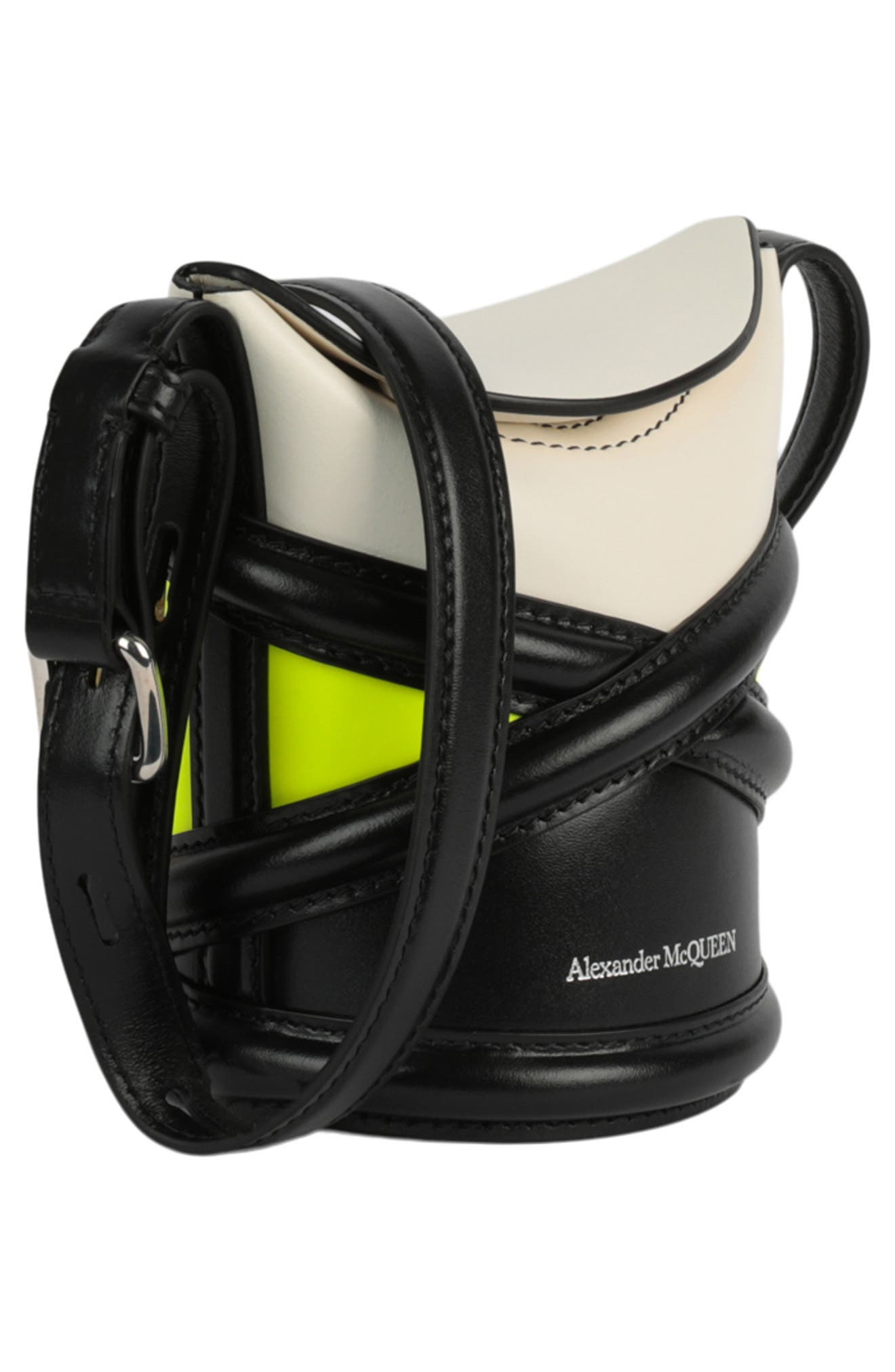 McQueen The Curve Mini Bucket Bag, Alternate, color, 