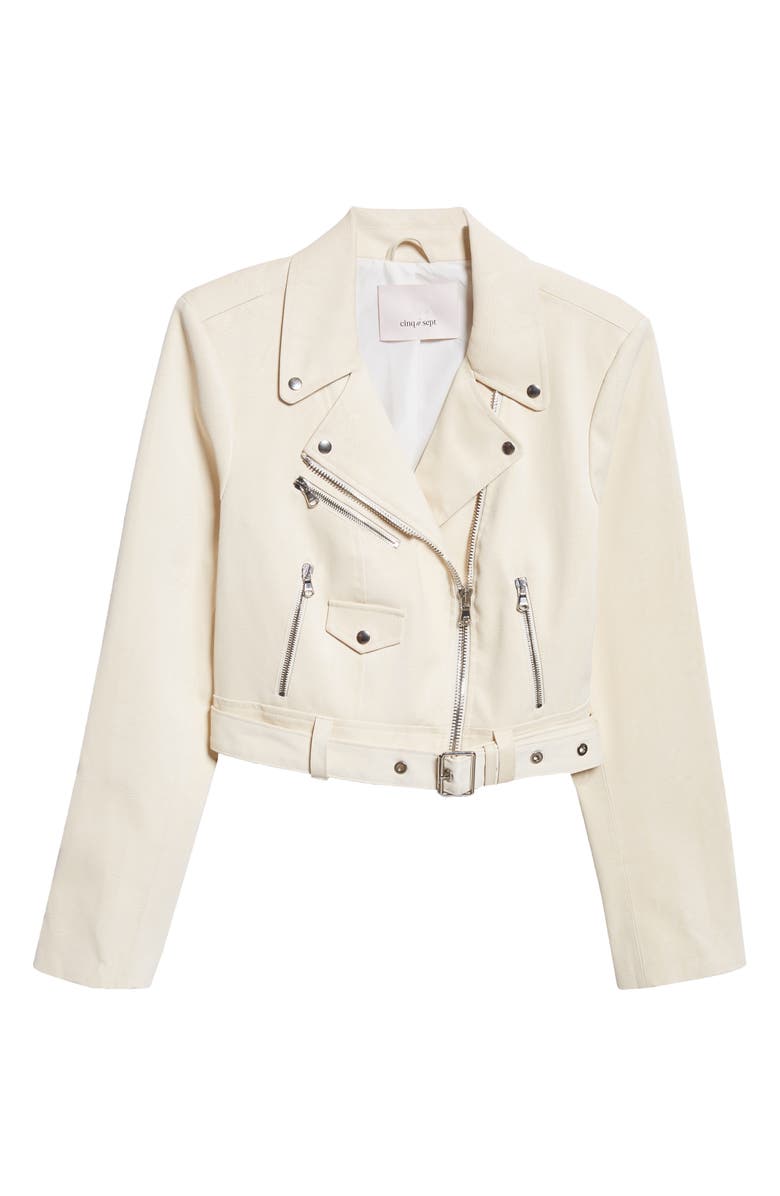 Cinq à Sept Zoe Faux Leather Moto Jacket, Main, color,