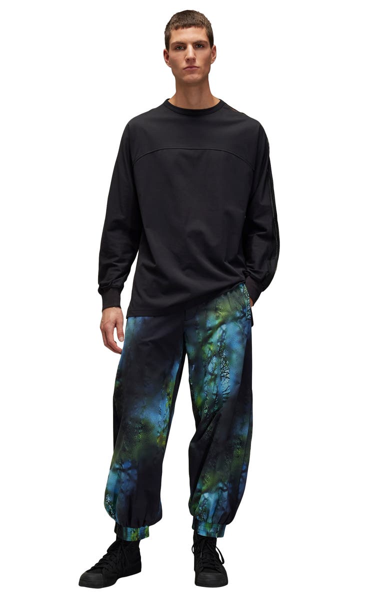 Y-3 Allover Print Belted Ripstop Pants, Main, color, 