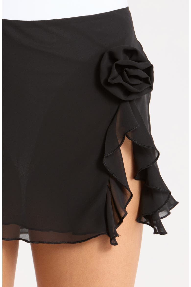 Rose Miniskirt, Alternate, color, BLACK