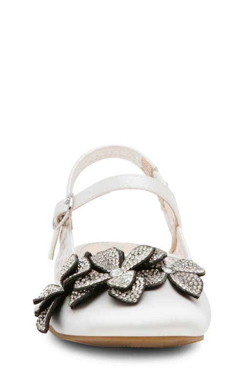 Betsey Johnson Little And Big Girls Sofya Mesh Flats With Flowers In Ivory