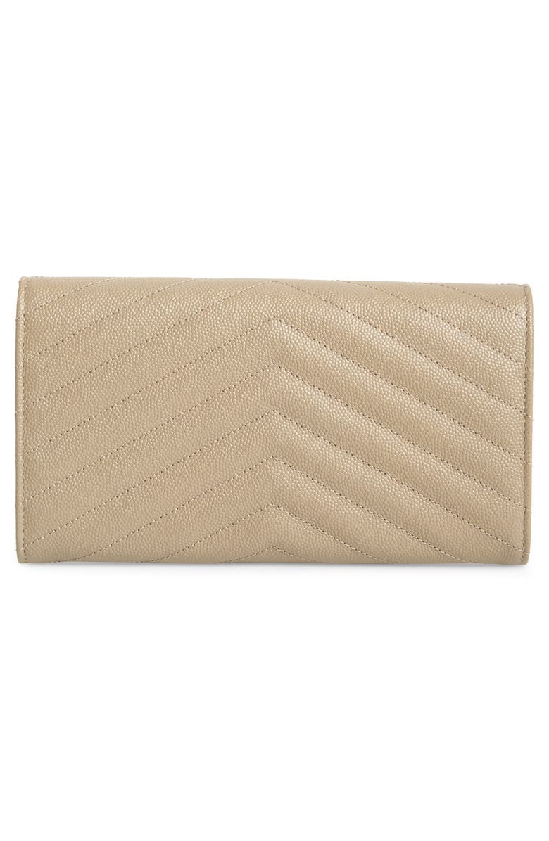 Saint Laurent Monogramme Logo Leather Flap Wallet, Alternate, color,