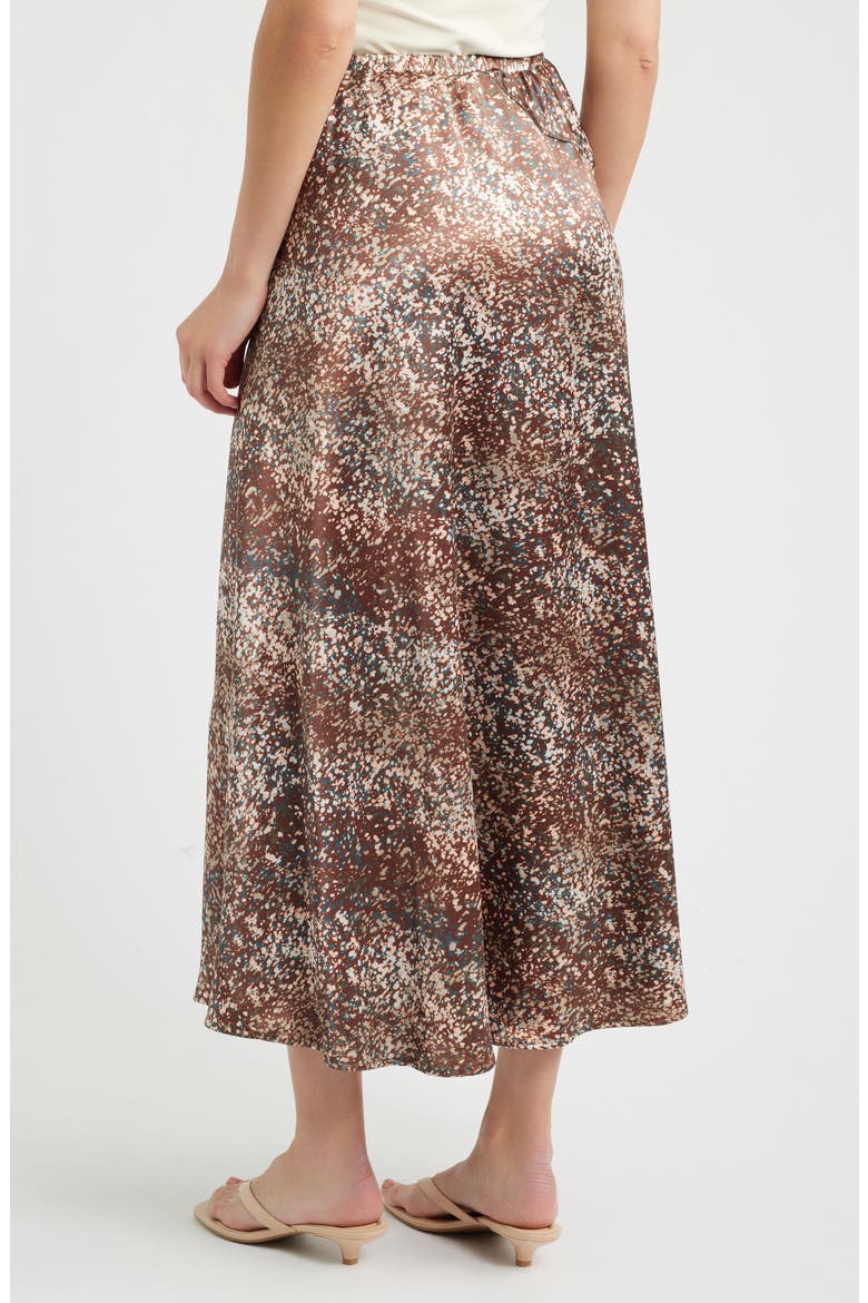 Savoy Print Bias Cut Maxi Skirt, Alternate, color, BROWN MULTI