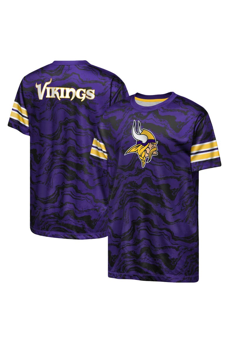 Youth Outerstuff  Purple Minnesota Vikings Slant Route Performance T-Shirt, Main, color, Purple