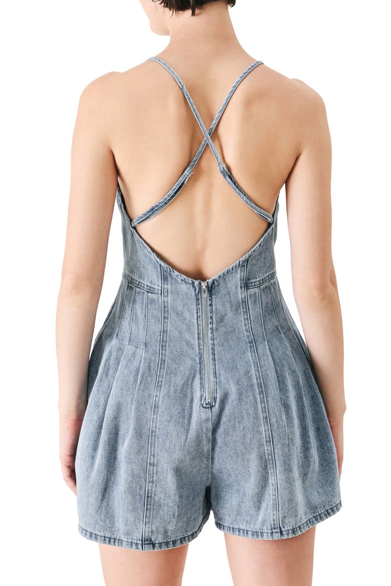 Denim Romper, Alternate, color, LIGHT DENIM