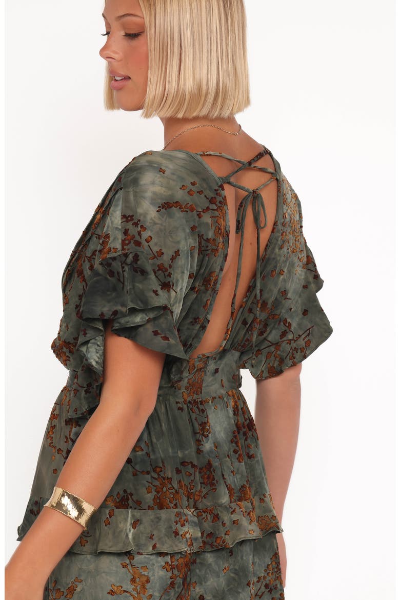 Wendi Print Tiered Maxi Dress, Alternate, color, JADE/ BROWN