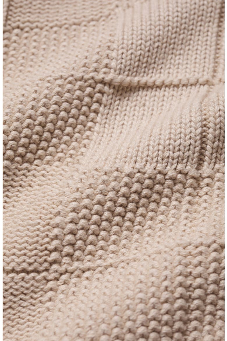 Hedge Rock Check Stitch Organic Cotton Blend Sweater, Alternate, color, KNIT MELANGE ARAN